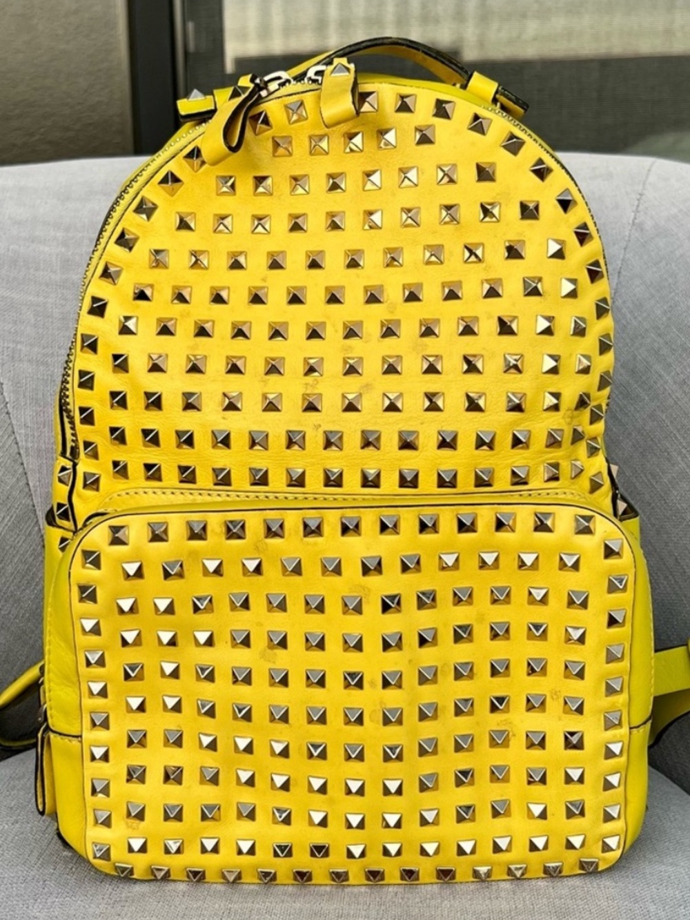 Valentino Yellow Allover Rockstud Backpack ‼️NFS‼️